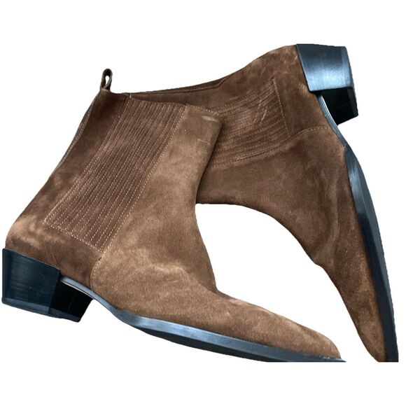 $695  Aeyde Agata Suede Ankle Ankle Boots in Tobacco Size 40 US 10 New - Picture 7 of 7